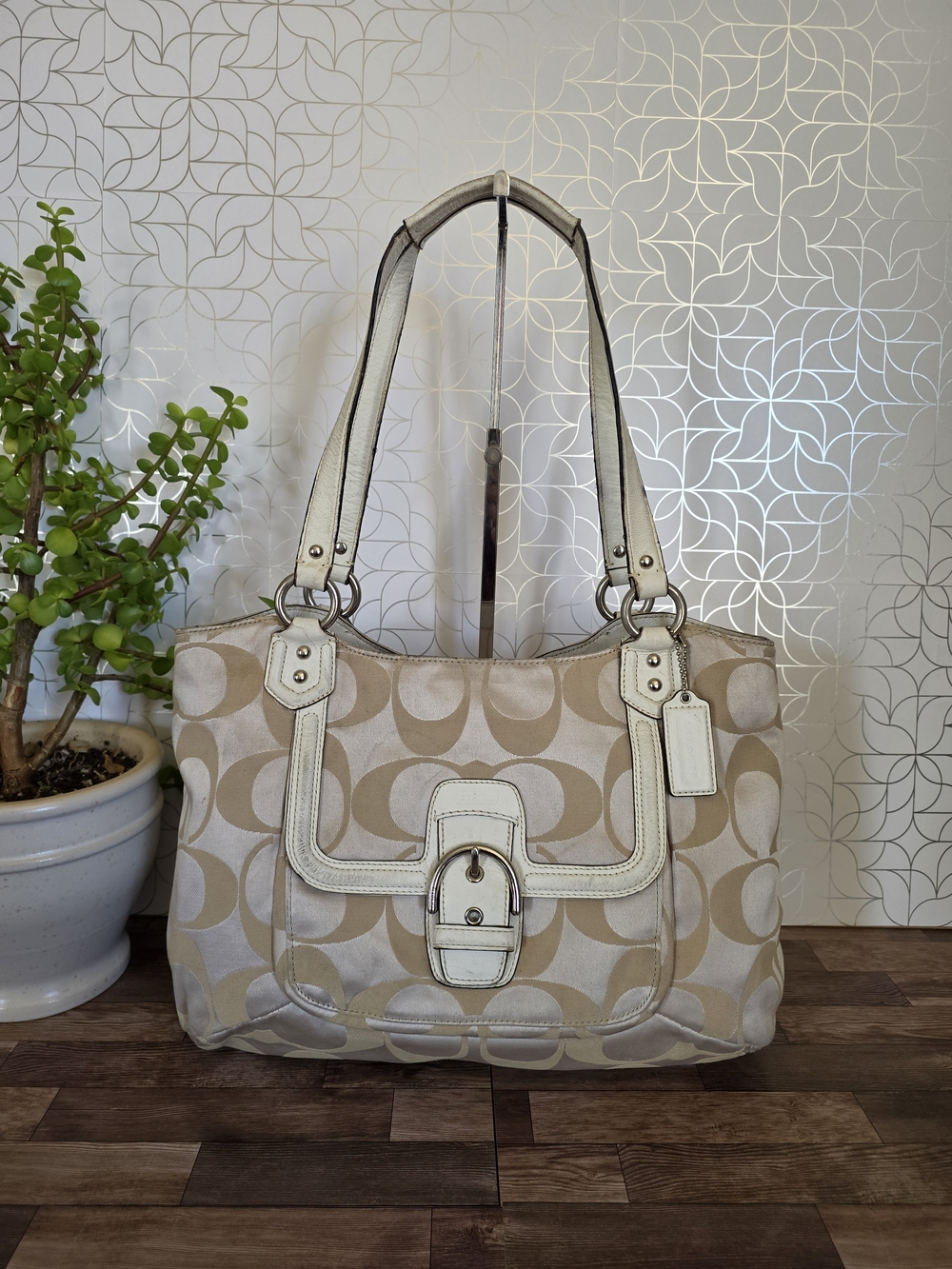 Coach Campbell Signature Belle Carryall Tote Bag